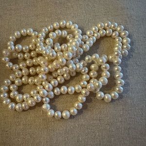 50” Strand Round White Freshwater Pearls